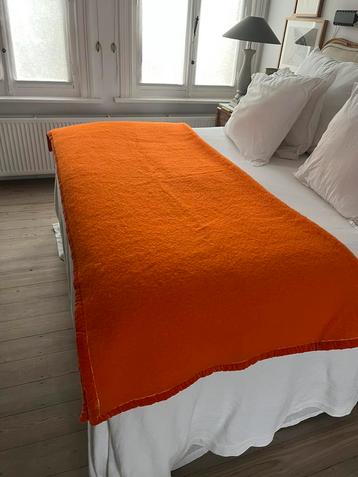 PRACHTIG DEKEN 100% WOL SOLE MIO ORANJE BED SOFA beschikbaar voor biedingen