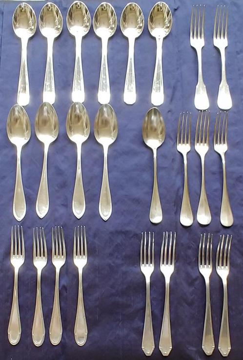 24 vintage verzilverde vorken, soeplepels oa.Christofle, Antiek en Kunst, Antiek | Bestek, Ophalen of Verzenden