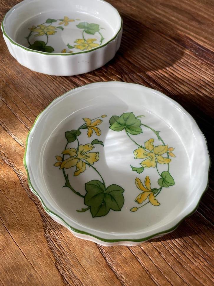 Ovenschaaltjes Geranium, Antiek en Kunst, Antiek | Servies los, Ophalen of Verzenden