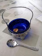 kristallen sierpotje met lepeltje, Antiek en Kunst, Ophalen of Verzenden