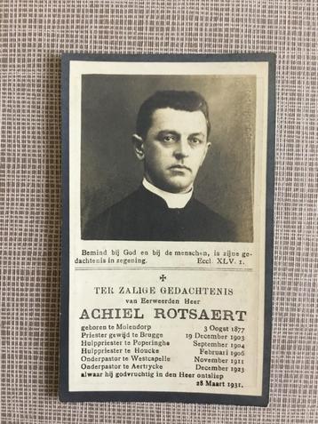 E.H. Achiel Rotsaert Molendorp 1877 +Aartrijke 1931 beschikbaar voor biedingen
