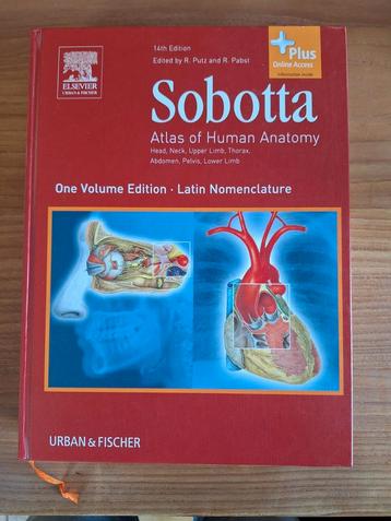 Sobotta : Atlas d'anatomie humaine. Editeur Elsevier, Enlèvement ou Envoi, Comme neuf