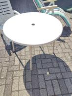 ronde tuintafel met parasolgat, Ophalen of Verzenden, Gebruikt