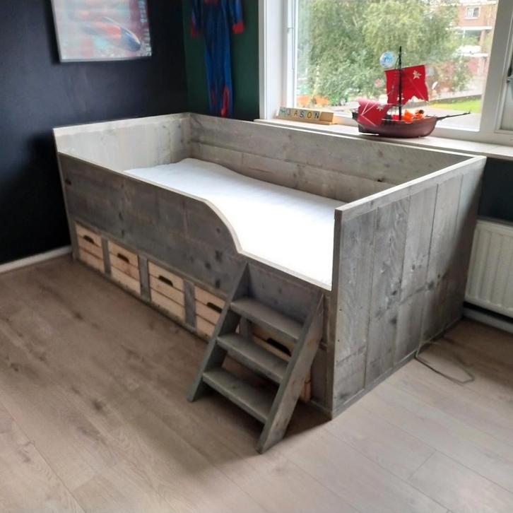 bedden van steigerhout, alle maten, zeer stevig, Enfants & Bébés, Chambre d'enfant | Lits superposés & Lits mezzanines, Neuf, Enlèvement ou Envoi