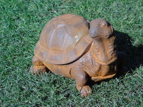 een roestige gepatineerde gietijzeren schildpad..., Tuin en Terras, Tuinbeelden, Nieuw, Dierenbeeld, Metaal, Ophalen