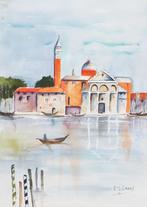 Canal Grande in Venetië, aquarel 70x50 cm., Enlèvement ou Envoi