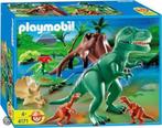 Playmobil 4171 Dinosaurus T-Rex met velociraptors, Kinderen en Baby's, Ophalen of Verzenden, Zo goed als nieuw, Complete set