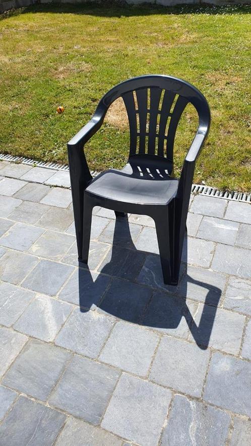 20-23 tuinstoelen grafiet stapelbaar, Tuin en Terras, Tuinstoelen, Zo goed als nieuw, Kunststof, Stapelbaar, Ophalen