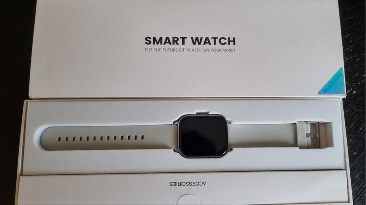 Smartwatch - Smartwatch, Handtassen en Accessoires, Smartwatches, Zo goed als nieuw, Android, Zilver, Afstand, Conditie, Hartslag