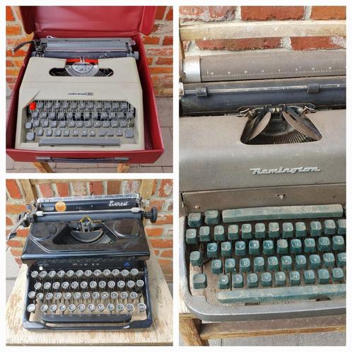 3 Typemachines Everest + Remington + Underwood, Divers, Machines à écrire, Utilisé, Enlèvement