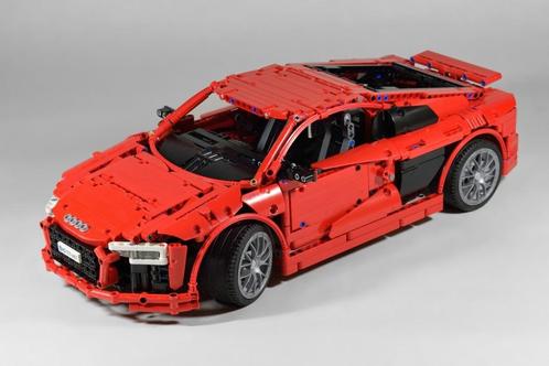 Bakstenen - Bouwsteen - MOC Audi R8 V10 1/10, Hobby en Vrije tijd, Modelauto's | 1:5 tot 1:12, Nieuw, Auto, 1:5 t/m 1:8, Ophalen of Verzenden