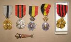 Lot de décorations belges, Collections, Enlèvement ou Envoi, Armée de terre, Ruban, Médaille ou Ailes