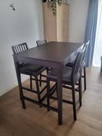 Hoge eettafel ikea + 4 stoelen, Huis en Inrichting, Tafels | Eettafels, Ophalen, Gebruikt, 100 tot 150 cm, 50 tot 100 cm