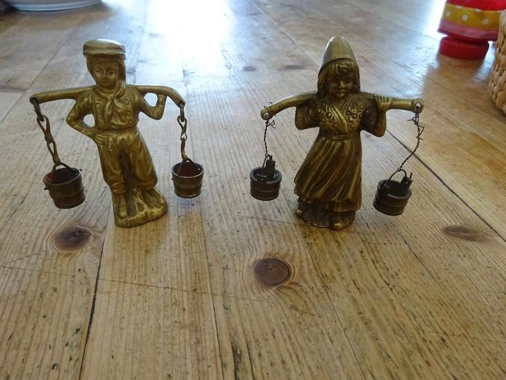 2 jolis petits porteur d’eau en bronze doré, Antiquités & Art, Antiquités | Bronze & Cuivre, Bronze, Enlèvement ou Envoi