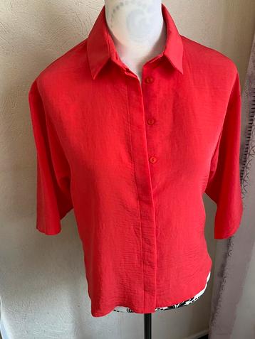 Asos rode blouse met strik op de rug, maat 38/M