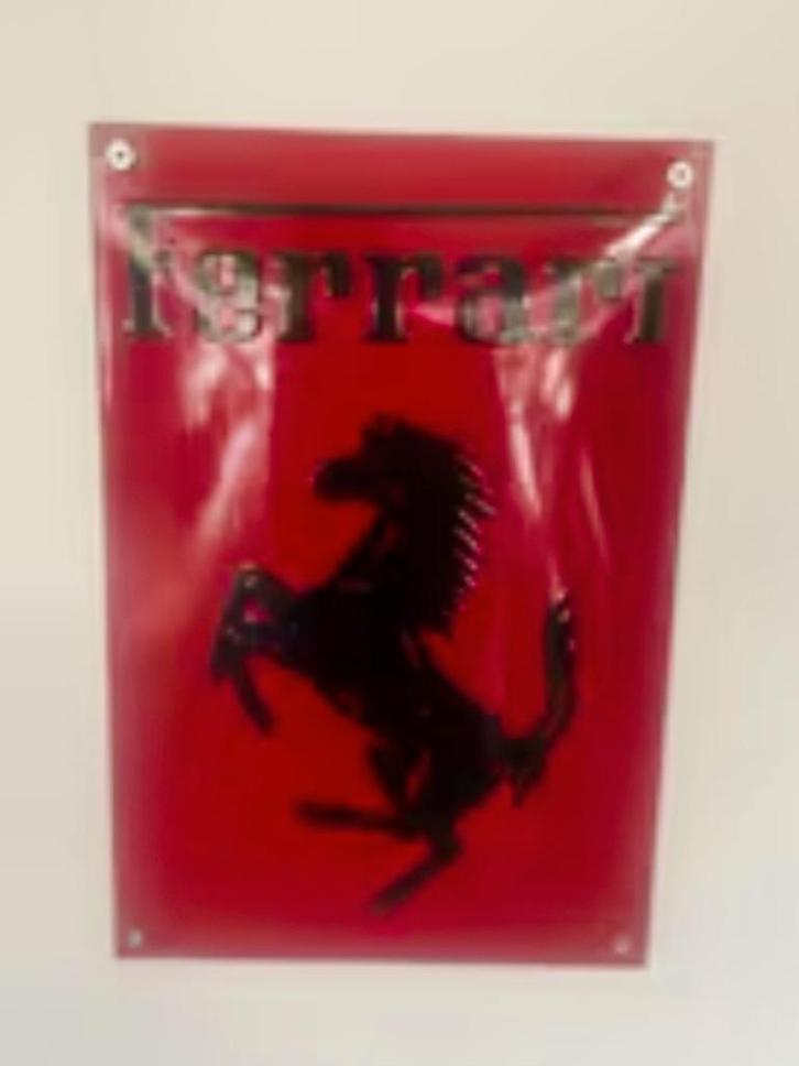 Emaille Schild FERRARI Reclamebord Vintage Plaque Italië 80s, Verzamelen, Merken en Reclamevoorwerpen, Gebruikt, Reclamebord, Verzenden