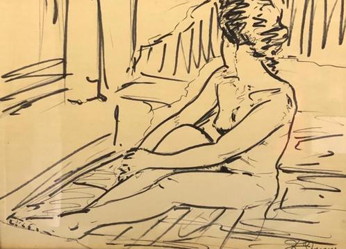 Tekening naakte vrouw Raoul Pharasyn 1969, Antiquités & Art, Art | Dessins & Photographie, Enlèvement ou Envoi