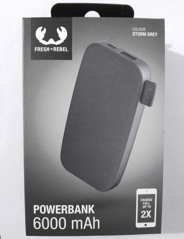 Fresh 'n Rebel Powerbank 6000 mAh Storm Grey NIEUW beschikbaar voor biedingen
