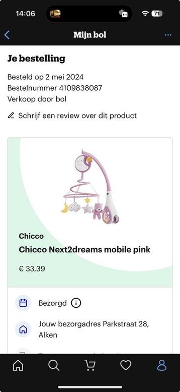 Chicco next2dreams Mobile pink beschikbaar voor biedingen