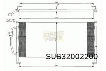 Subaru Forester SF (-1/00) condensor (beide aansluitingen li