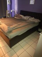 Zwart bed 180200 met lattenbodem matrasxen 1 nachtkastje, Ophalen, Overige materialen, Gebruikt, Zwart