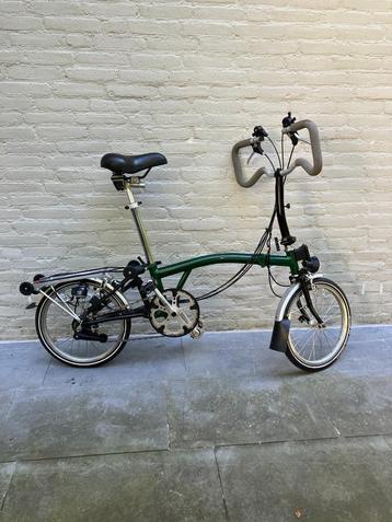 Brompton vouwfiets 6 versn groen met voortas beschikbaar voor biedingen