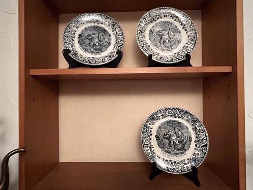 3 decoratieve antieke borden, Antiek en Kunst, Antiek | Porselein, Ophalen