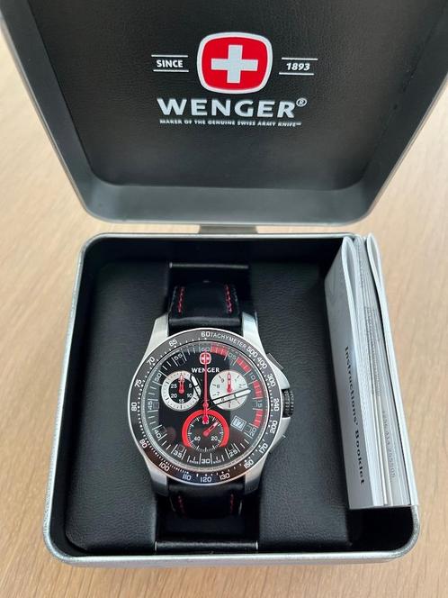 Montre Suisse Wenger Chrono Sport bracelet cuir. Montres