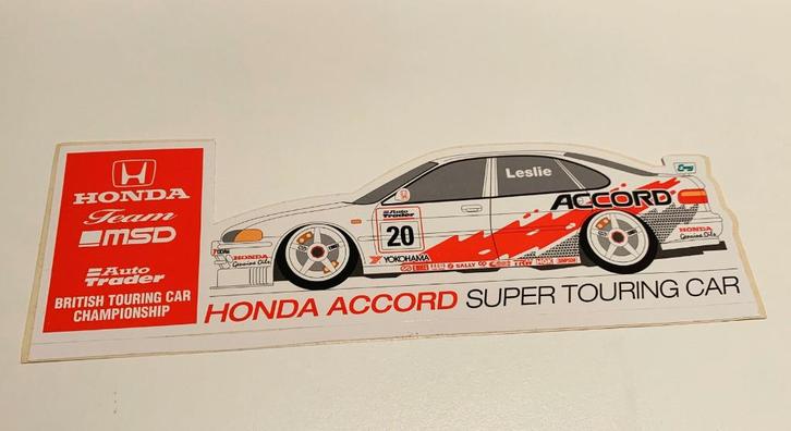 Sticker Honda Accord 2000 BTCC David Leslie, Verzamelen, Stickers, Zo goed als nieuw, Ophalen of Verzenden