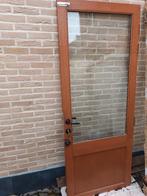 Meranti houten tuindeur met glas, Gebruikt, Overige typen, 150 tot 225 cm, Inclusief glas