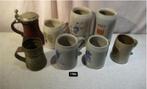 8 pots à bière anciens - divers, Antiquités & Art, Antiquités | Céramique & Poterie, Enlèvement ou Envoi