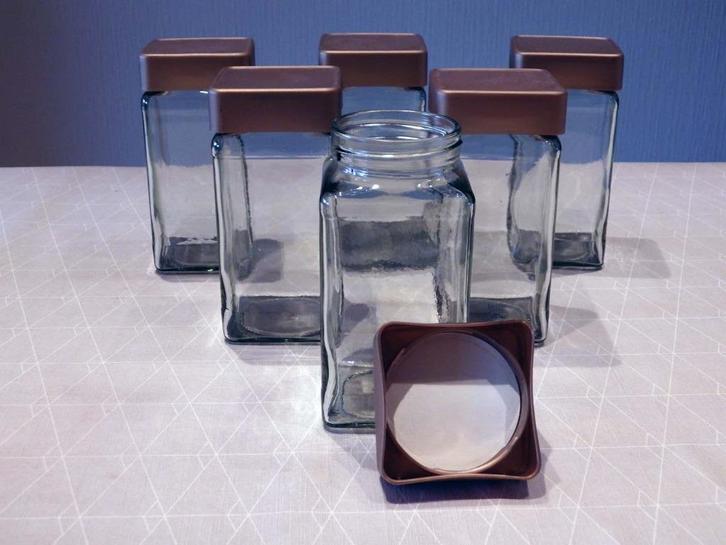Glazen Bewaarbokalen: €.0,10/stuk., Huis en Inrichting, Keuken | Potten en Pannen, Zo goed als nieuw, Ophalen