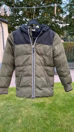 Winterjas met groen en zwart en fluostrepen, Kleding | Heren, Zo goed als nieuw, Groen, Maat 46 (S) of kleiner, Ophalen
