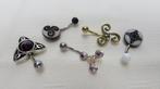 5 navel piercings, foto 2 = 3 zilveren, Ophalen