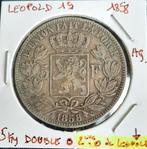 5 Frs. 1858 Léopold 1e dubbel OO, Postzegels en Munten, Zilver, Ophalen of Verzenden, Losse munt, Zilver