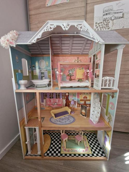 Barbiehuis kidkraft, Kinderen en Baby's, Speelgoed | Poppenhuizen, Gebruikt, Poppenhuis, Ophalen