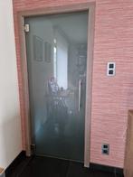 Porte vitrée 83x201 cm, mate, sablée avec charnières, Verre, Enlèvement, 80 à 100 cm, 200 à 215 cm