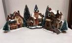 Kerst dorp, setje van 3 huisjes met verlichting, Ophalen of Verzenden, Zo goed als nieuw