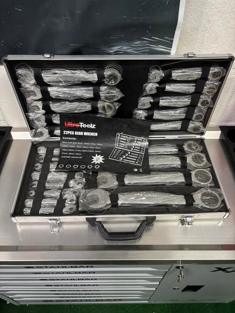 Nieuw UltraToolz 22-delige ringratelsleutelset, Auto diversen, Autogereedschap, Nieuw, Ophalen of Verzenden