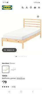 Ikea ( tarva) 1persoonsbed + latembodem, Huis en Inrichting, Slaapkamer | Bedden, Ophalen, Zo goed als nieuw