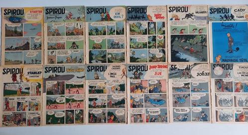 Lot Spirou 1954, 1956, 1957, 1958, 1959 (46 N°), Verzamelen, Tijdschriften, Kranten en Knipsels, Tijdschrift, 1940 tot 1960, Ophalen of Verzenden