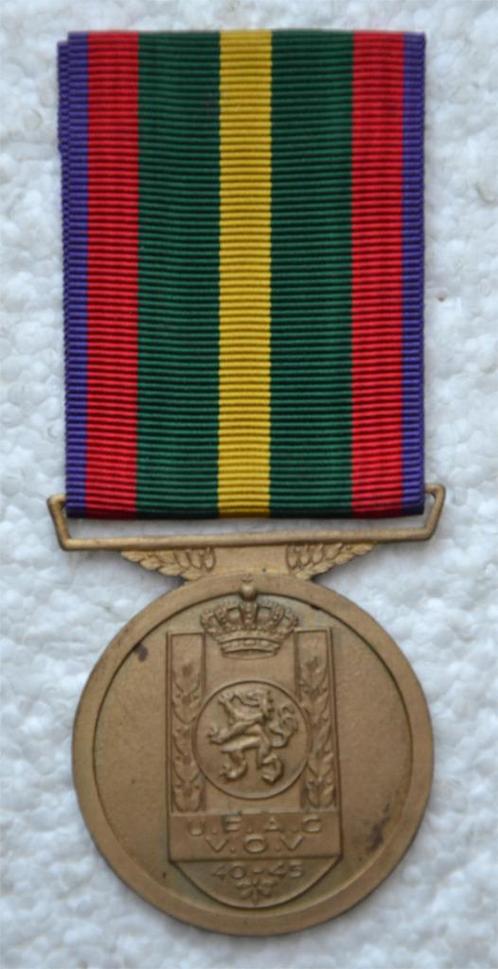 Medaille, Kon Ver Oudstrijders Verbroedering BRONS med 40-45, Verzamelen, Militaria | Algemeen, Landmacht, Lintje, Medaille of Wings