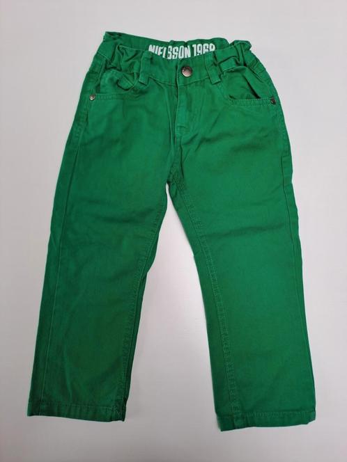 Mt 98 Groene rechte jeansbroek, Kinderen en Baby's, Kinderkleding | Maat 98, Zo goed als nieuw, Jongen, Broek, Ophalen of Verzenden