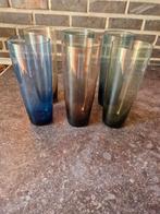 Vintage gekleurde Waterglazen 6st, Verzamelen, Glas en Drinkglazen, Ophalen of Verzenden, Gebruikt