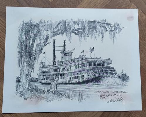 Vintage print potloodschets van Don Davey 1976 Gesigneerd, Antiek en Kunst, Kunst | Tekeningen en Fotografie, Ophalen