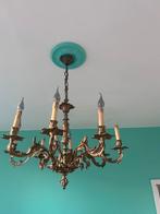 Antieke koperen luster, Huis en Inrichting, Lampen | Kroonluchters, Ophalen, Zo goed als nieuw