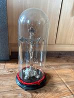 Kruisbeeld stolp globe verzilverd, Antiek en Kunst, Ophalen