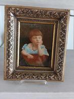 Oud lijstje met kinderportretje half foto/schilderij, Ophalen