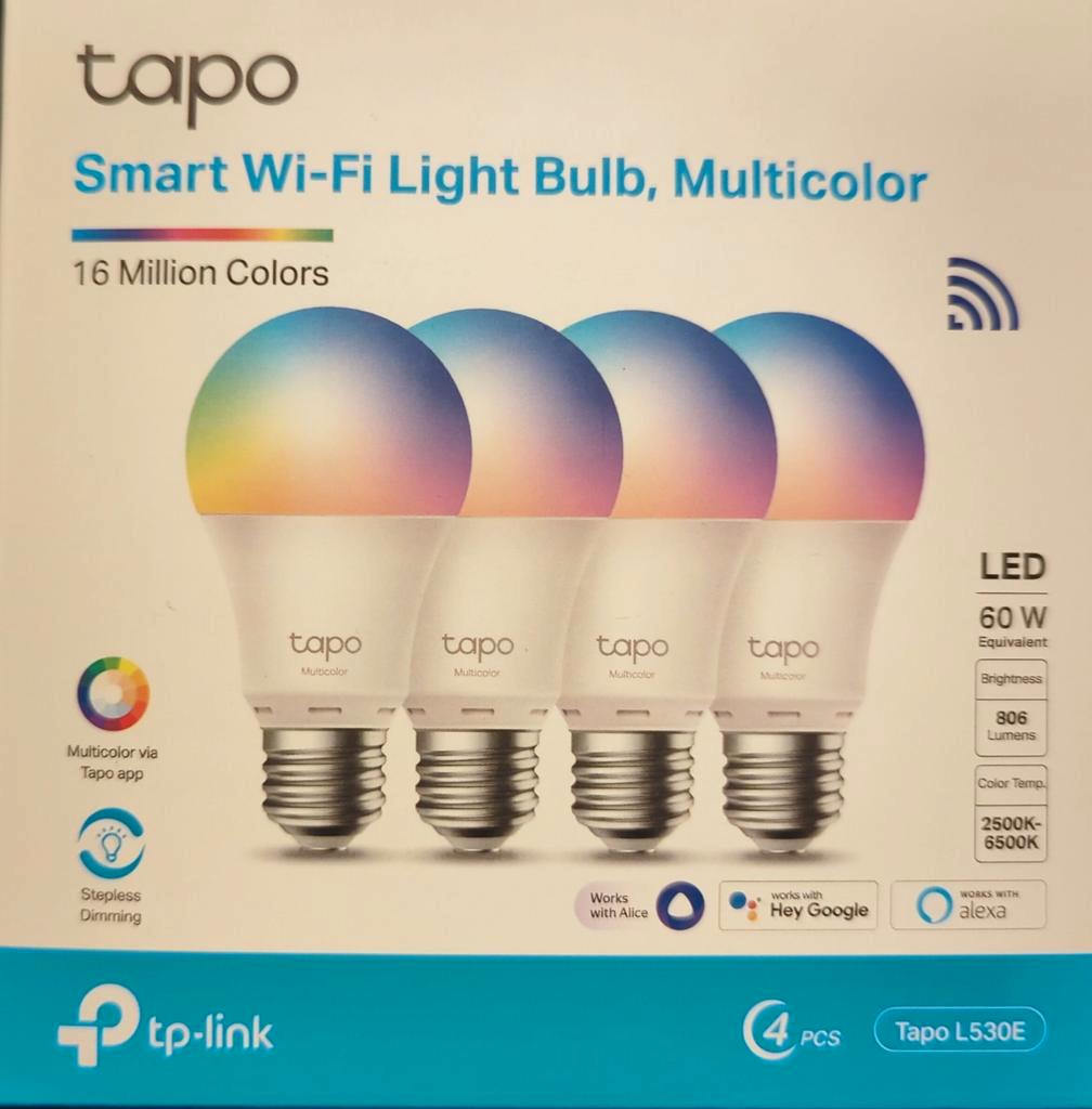 Lot de 4 , Ampoule LED Connectée L530E(4-PACK), Ampoule LED E27 Multicolore  2500K-6500K 8.7W 806Lm, ampoule led compatible avec Alexa et Google Home