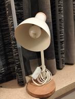 Bureaulamp wit met houtlook, Huis en Inrichting, Lampen | Tafellampen, Ophalen, Zo goed als nieuw
